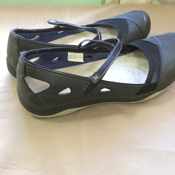 Eddie Bauer Shoes Flats MaryJane Leather Sandals Cut Outs Dark Gray Size 9 ½ - Picture 7 of 7